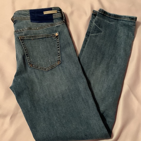 Pilcro and Anthropologie Slim Boyfriend Patchwork Jeans, size 26 - Picture 2 of 16